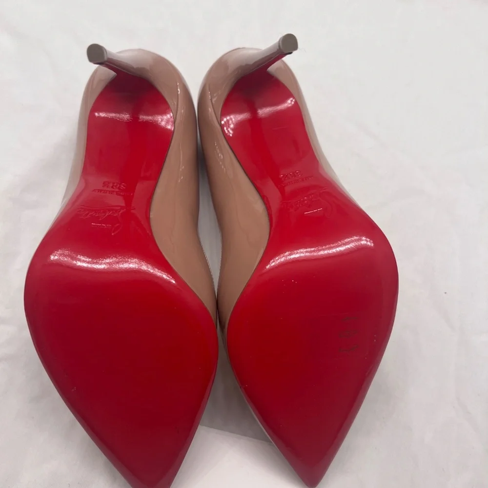 CHRISTIAN LOUBOUTIN — HOT CHICK - 100 MM PUMPS - PATENT CALF LEATHER - BLUSH - Picture 6 of 10